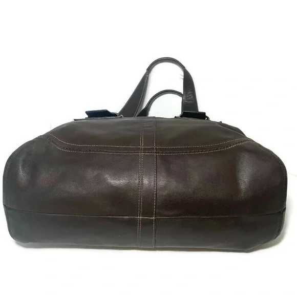 Coach Brown Large Leather Satchel Shoulder Bag - Picture 5 of 9